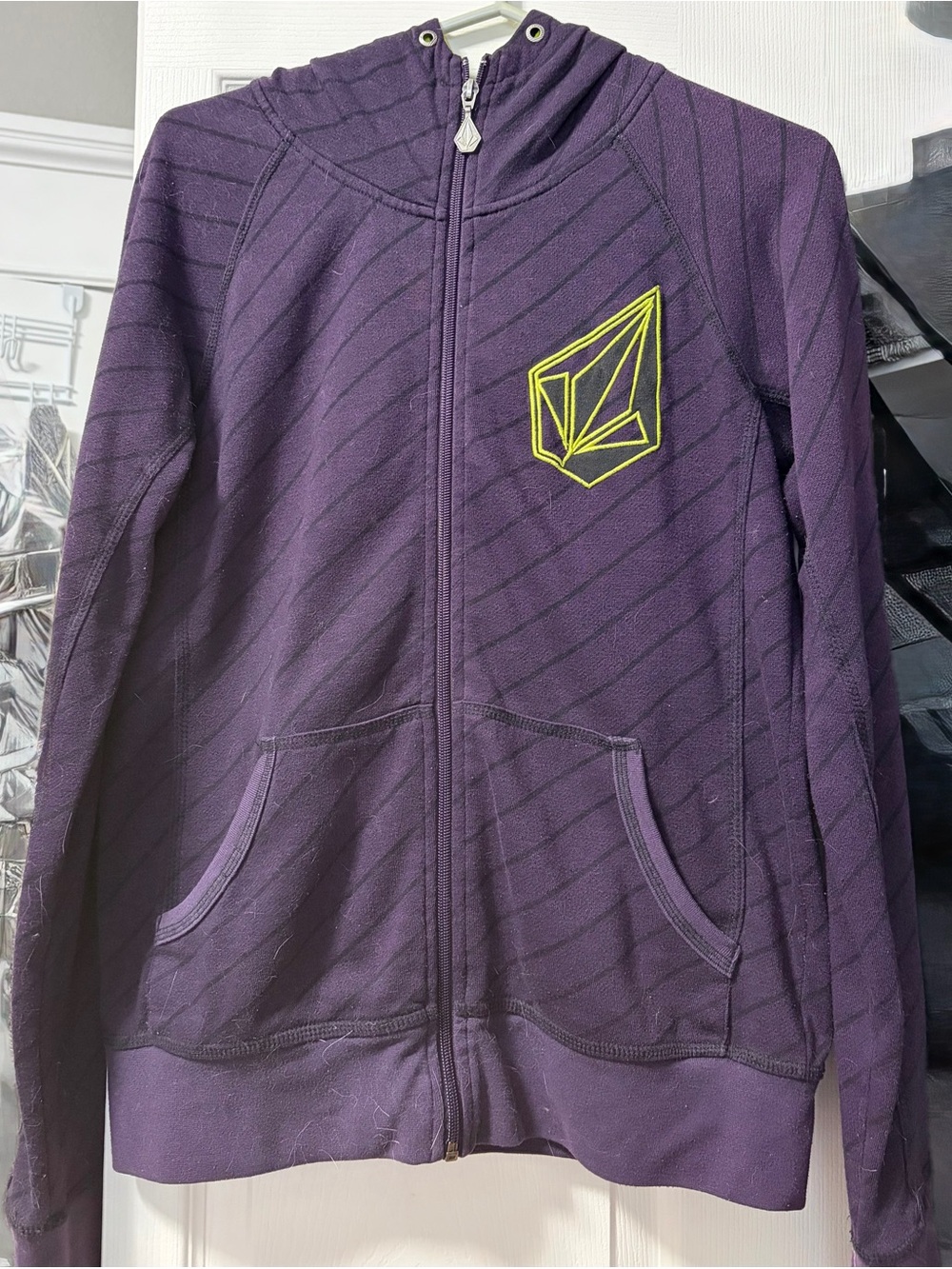 Volcom Women’s Purple Zip-Up Fleece Hoodie